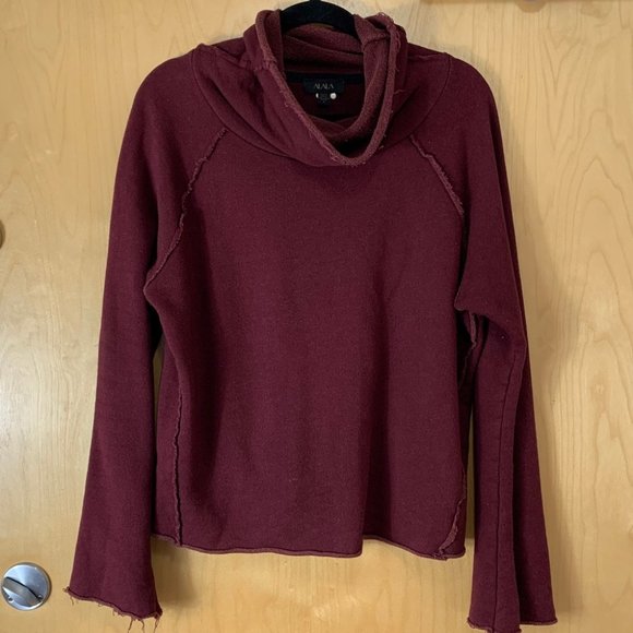 ALALA Maroon Riki Cowl Turtleneck Pullover Sweater - Picture 4 of 14